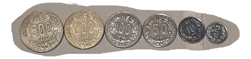 Monedas De Uruguay Pesos Nuevos Serie Lote X6 De 5 A 500