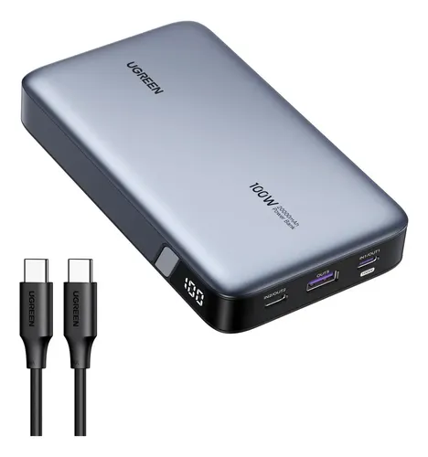Power Bank Ugreen 20000mah Bateria Portátil 100w Cinza
