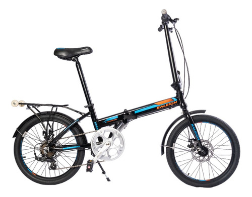 Bicicleta Plegable Raleigh R20 6v Freno Disco Ste. Color Negro/azul