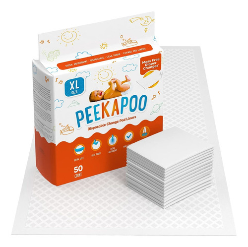 Peekapoo Cambiadores Desechables Xl Para Bebé (paquete De 50