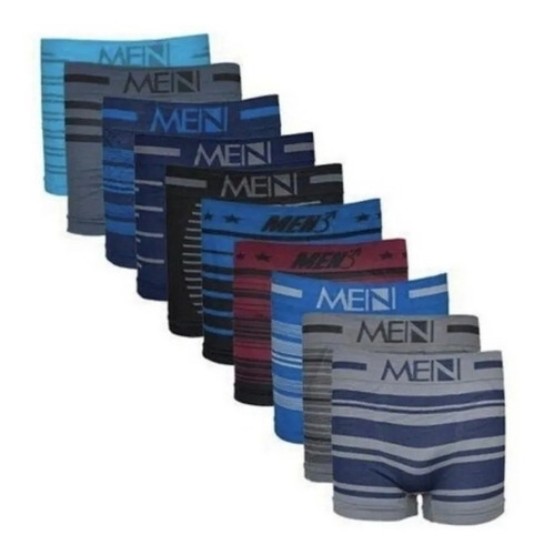 Imagem 1 de 3 de Kit 10 Peças Cuecas Box Boxer Microfibra Sem Costura Sortida
