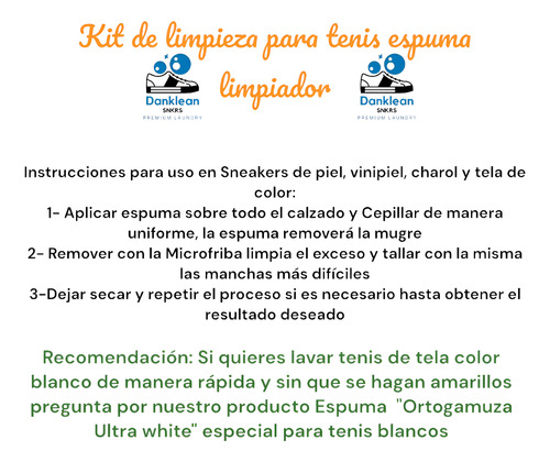 Kit Espuma Limpiador Para Tenis 250ml + Refil 1l + Cepillo