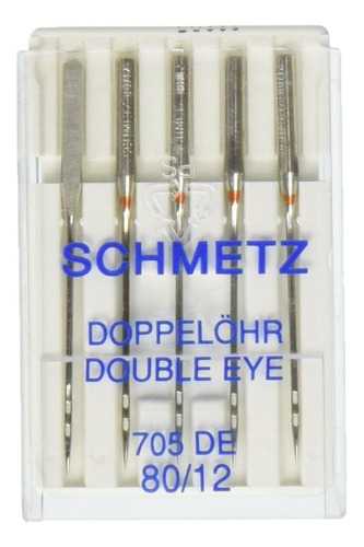 Doble Ojo Maquina Needles-size 80/12 5/pkg