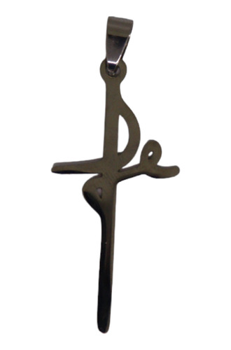 Pingente Fé Mini Crucifixo Aço Inoxidável Prata Pequeno