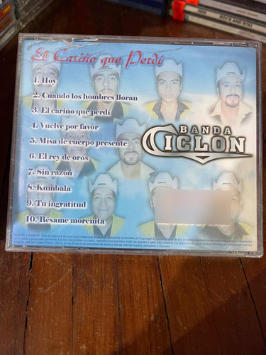 Banda Ciclón El Cariño Que Perdí / Cd #578 (Usado)