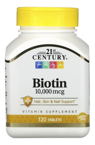 21st Century Biotin 10,000 Mcg 120 Tabletas