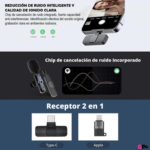Par Microfonos Inalambrico Corbatero Usb Bluetooth P/ iPhone