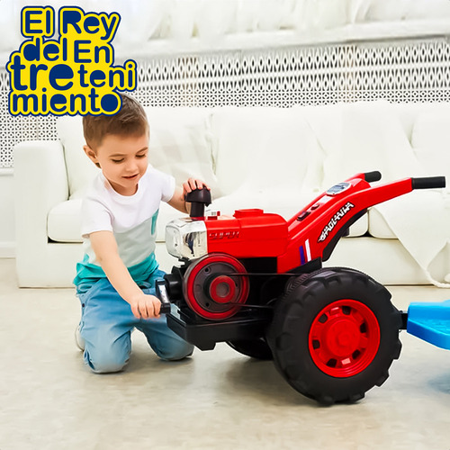 Imagen 6 de 10 de Moto Tractor Con Tráiler Música Usb Y Luces A Batería El Rey
