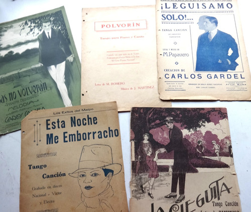 Carlos Gardel Partitura Tango Antiguo Polvorin Leguisamo