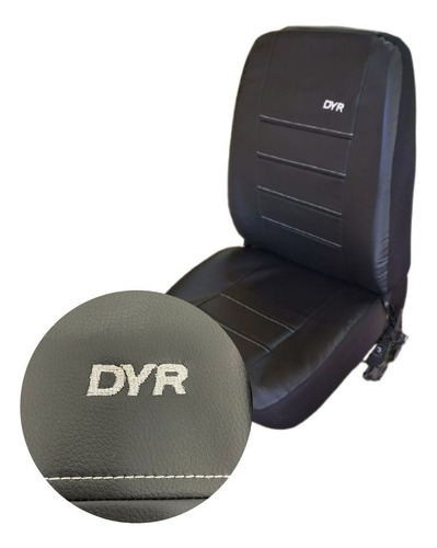 Fundas Cubre Asiento C4 Cuero Negro/blanc Logo Dyr Premium