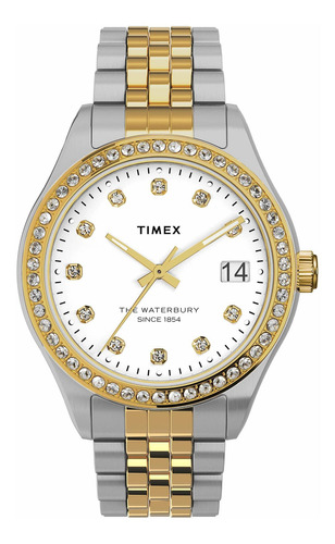 Reloj Mujer Timex Tw2u53900vq Cuarzo Pulso Plateado En Acero