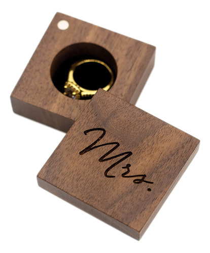 Muujee Mrs Wood Ring Box - Propuesta De Compromiso Del Anill