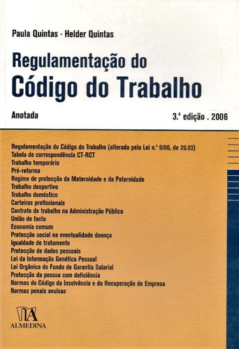 Libro Regulamentacao Do Codigo Do Trabalho 03ed 06 De Quinta