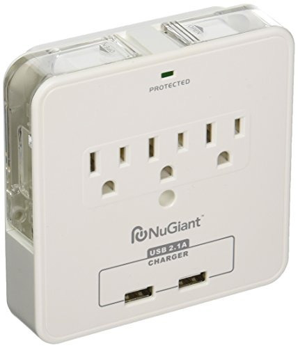 Inland Nss17 Wall Tap Surge Protector With Usb Charger
