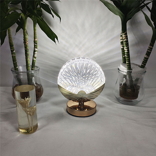 Lámpara Mesa Regulable Para Mesita De Noche De Dormitorio Estructura Oro Pantalla Transparente