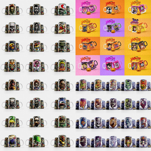 Mega Pack Plantillas Día De Muertos Para Tazas Editable
