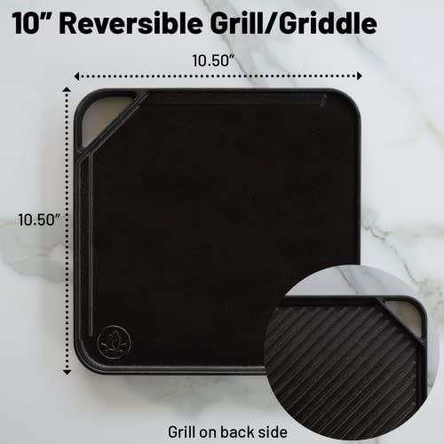 Hierro Fundido Reversible De Un Solo Quemador, 10,5 Pulgadas