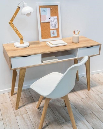 Imagen 5 de 6 de Escritorio Escandinavo Nordico Vintage 120 Cms 2 Cajones