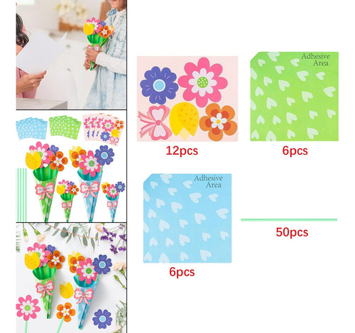 Kit De Artesanía De Ramo De Cartas De Flores De 12 Hojas