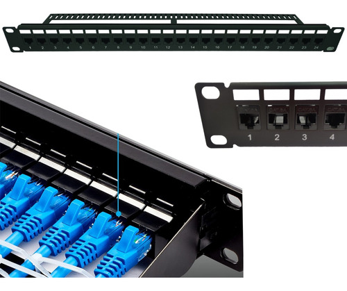 Patch Panel 24p  Utp Cat 6a  Hembra / Hembra In Line Coupler