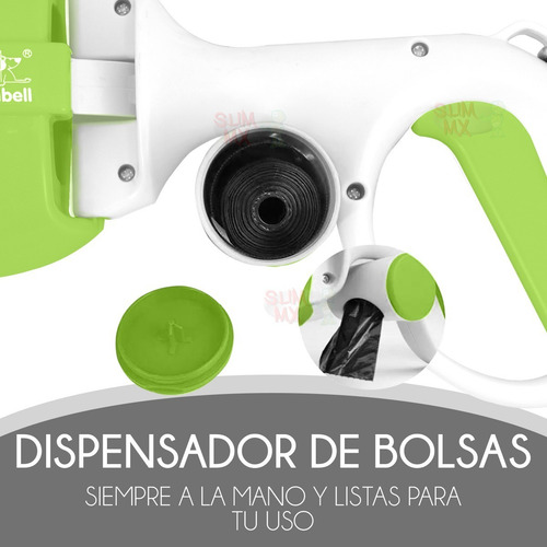 Coletor de fezes Popo com dispensador de bolsas 27 cm cinza com verde