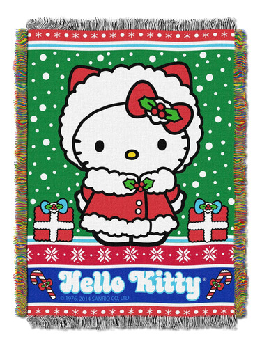 Sanrio Hello Kitty, Cobija Tejida Con Forma De Tapiz De Snow