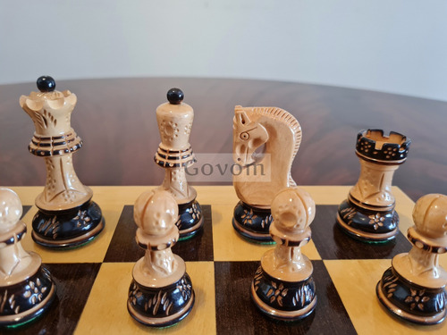 Juego Ajedrez Madera Profesional Piezas Rusia