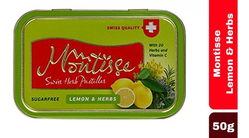 Pastilhas Montisse Swiss Lemon & Herbs Sugarfree Importada