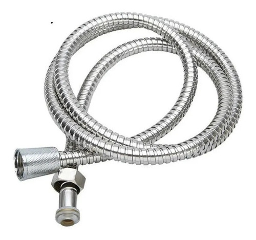 Imagen 1 de 2 de Manguera Ducha Flexible Extensible Cromada Acero Inoxidable