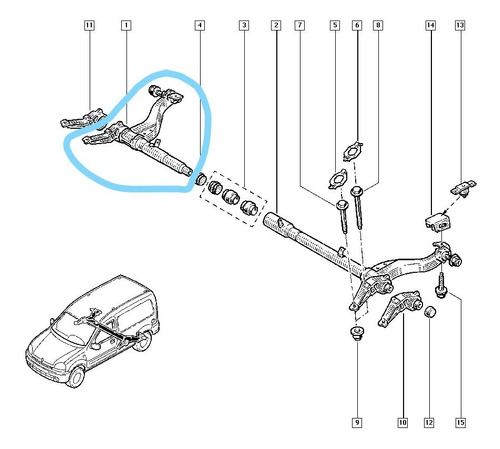 Eje Brazo Trasero Derecho Renault Kangoo Original 