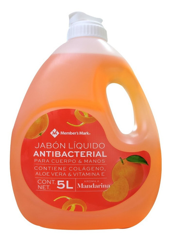 Jabón Líquido Antibacterial Members Mark 5l Aroma Mandarina