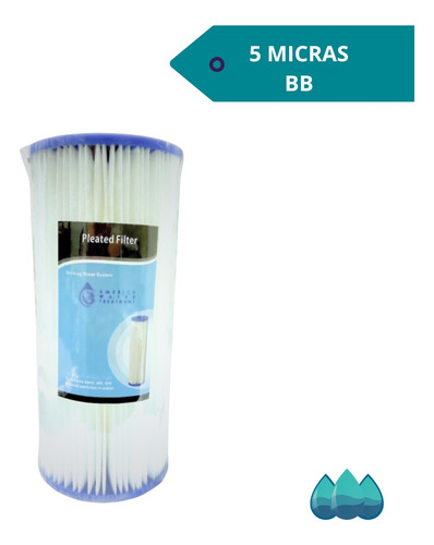 Imagen 1 de 4 de Filtro Cartucho Pulidor Plisado Bb 4.5x10- 5 Micras Agua