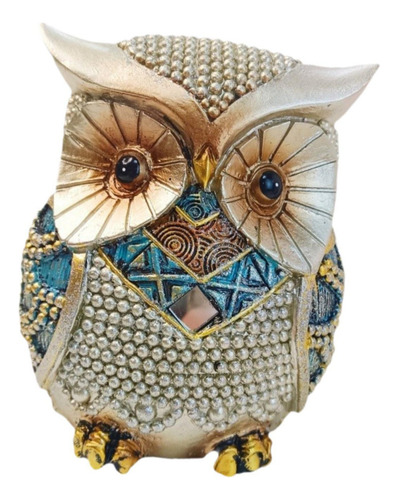 Q Estatua De Búho En Miniatura Figurina De Búho Plata