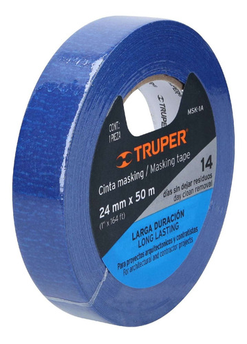 Cinta Masking Tape Azul 50mx1´ Resiste Pintura Quimico 12622