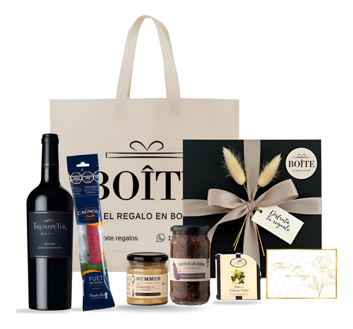 Regalo Gourmet Box Vino Trumpeter Cumpleaños Empresarial Negro