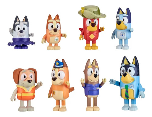 Paquete De 8 Figuras Bluey Coleccion De Figuras Work Pack