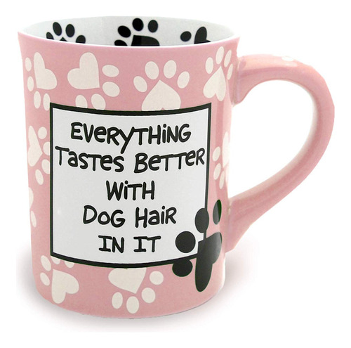 Our Name Is Mud  Dog Hair , Taza De Gres, Color Rosa, 16 Onz