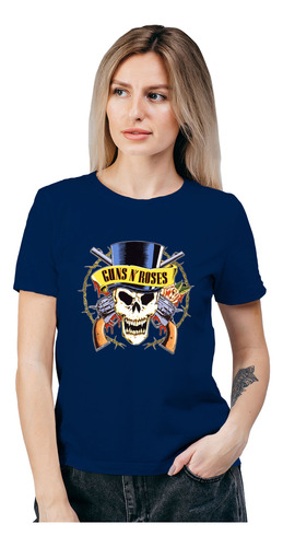 Polera Mujer Guns N Roses Skull Musica Algodón Orgánico Wiwi