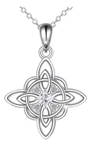 Comprar Colgante Nudo De Bruja De Plata Circon + Cadena De Plata