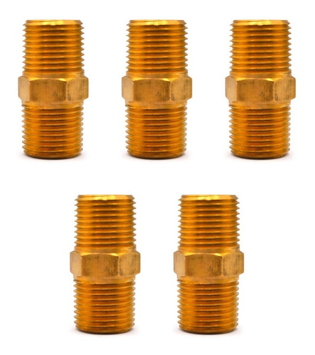 Niple Hexagonal De Latón 3/8 X 3/8 Npt 5 Pz 