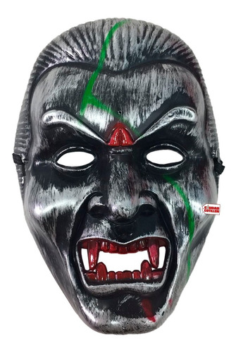 Máscara Drácula Rígida Disfraz Halloween - Ciudad Cotillón Color Gris