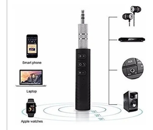 Receptor Bluetooth Auto Audífonos Plug 3.5 Aux Sonido