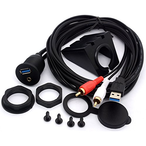 Usb Rca Montaje Empotrado Cable Usb 3 0 3 5 Mm Aux 2 Rc...