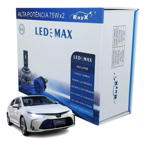 Kit Ultra Led Max 6k 15000lm Corolla Novo Xei Gli 2022 2023 