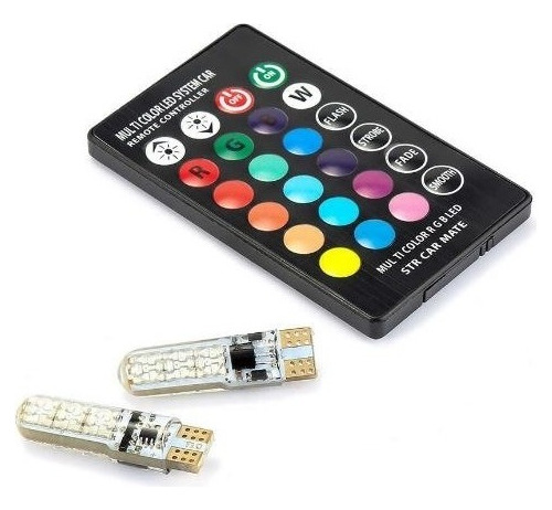 Ampolleta Led T10 Multicolor Rgb Con Control - Cola De Pez