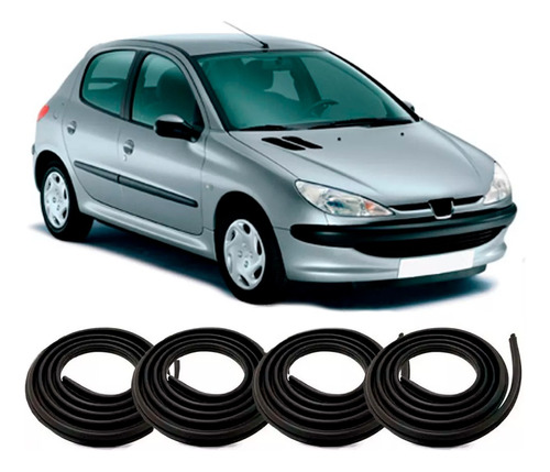 Kit Borracha Vedação 4 Portas Peugeot 206 / 207 / 306 / 307