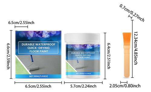 Pintura Para Pisos De Secado De 100 Ml, Revestimiento Imperm