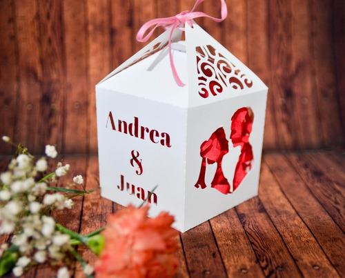 15 Cajas Caladas Boda Casamiento Personalizadas