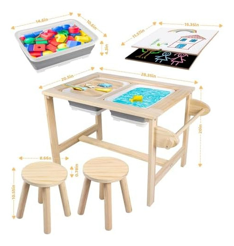 Mesa Sensorial Para Niños Pequeños, Juego De Mesa Y Silla Co