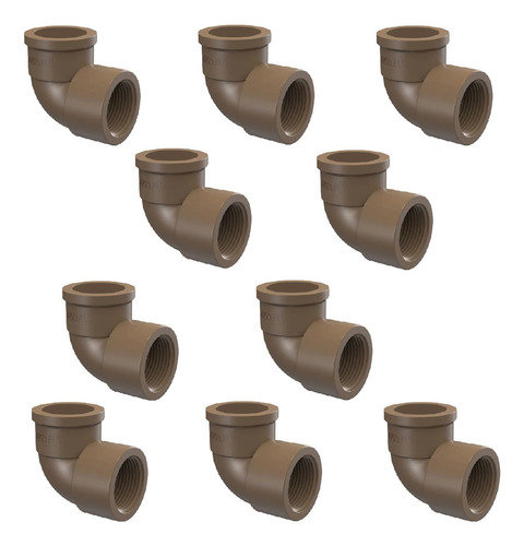 Kit 10 Joelho 90 X 20mm X1/2 Misto Soldavel Com Rosca Tigre